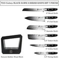 thumbnail image 3 of TUO Knife Set - Kitchen Knife Set with Wooden Block 7 pieces - G10 Full Tang Ergonomic Handle - BLACK HAWK S SERIES with Gift Box, 3 of 6