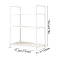 thumbnail image 2 of SIYTUAU Multi Layer Kitchen Storage Rack Trolley Floor Standing Utility Cart With Wheels For Bathroom Microwave White M Plastic, 2 of 7