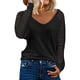 thumbnail image 1 of Camisa de manga larga de malla a rayas para mujer, blusa informal con cuello en V, tallas S a XXL, 1 of 5