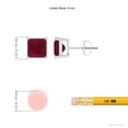 thumbnail image 2 of ANGARA Natural Classic Basket-Set Square 2 ct Ruby Stud Earrings in 14K White Gold for Women (Size-6mm) | July Birthstone, Birthday, Anniversary, Jewelry Gift for Women | Natural Ruby Earrings, 2 of 7