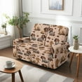 thumbnail image 7 of TSOVTHRID Loveseat Recliner Cover, 6-Piece Reclining Loveseat Covers with Elastic Bottom Sofa Furniture Protector for Pet Dog, Dachshund Dog Chocolate Coffee Print, 7 of 7