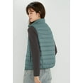 thumbnail image 5 of Wenseny Women’s Stand-up Collar Padded Warm Puffer Vest Zipper Outerwear Quilted Coat Gray Green M, 5 of 7