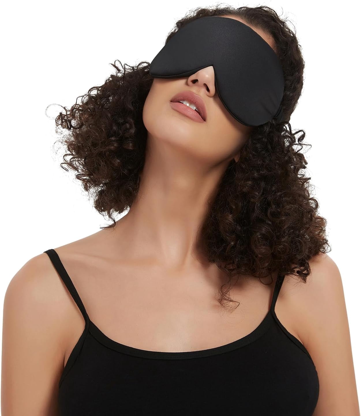 Sleep Mask with Silk-Covered Headband for Hair Care, Silk Eye Mask Comfortable Scrunchy Band Over Ears Non-Adjustable Elastic Strap (Thick, Luxury 22 Momme)