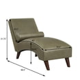 thumbnail image 3 of CQSXDA Chaise Lounge Chair with Bolster Pillow in Tech Fabric - Mid-Century Modern Curved Lounger for Living Room and Bedroom Use, Olive Green, 3 of 6