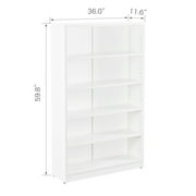 Farini Bookcases and Book Shelves 5 Shelf White Finish