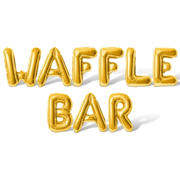 Letter Balloons - WAFFLE BAR 16" 16" Inch Alphabet Letters Foil Mylar Balloon Birthday Party Banner (Gold)