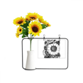 thumbnail image 1 of Sorgo negro blanco flor planta Tarjeta de bendición de jarrón de girasol artificial, 1 of 3