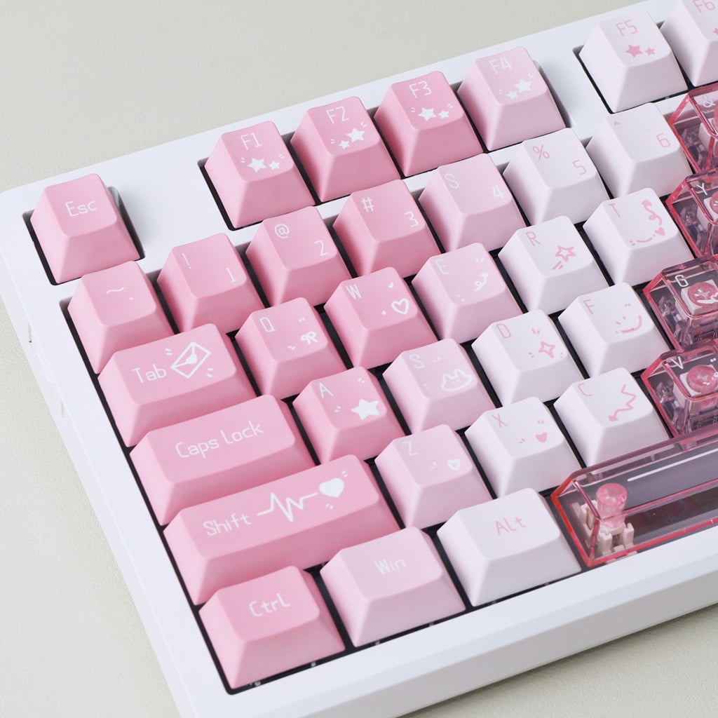 Colored Keycaps High Durability Sublimated Side Print for 61/64/68/82 Gaming Mechanical Keyboards Cap