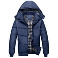 thumbnail image 2 of BXINGOHAI Men's Thicken Puffer Jacket Padded Waterproof Warm Winter Coat with Hood Today Sales Navy,M, 2 of 6