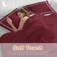 thumbnail image 4 of 3 Piece Pure Red Wine Duvet Cover Set Twin Size, Microfiber Comforter/Quilt Cover with Corner Ties and 2 Pillowcases, Simple Solid Color All Season Soft Bedding with Zipper Closure, 4 of 8