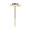 thumbnail image 3 of ANGARA Natural Round 1.15 ct Amethyst Ring with Hexagonal Diamond Halo in 14K Yellow Gold for Women (Size-7mm) | February Birthstone, Anniversary, Jewelry Gift for Women | Natural Amethyst Ring, 3 of 9