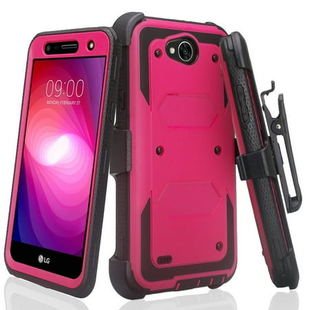 Compatible for LG X Power 2 / LG Fiesta 2 / LG X Charge / LG Fiesta LTE / K10 Power Case, SOGA Defender Shockproof Hybrid Armor Case Cover with Belt Clip Holster & Built-in Screen Protector -