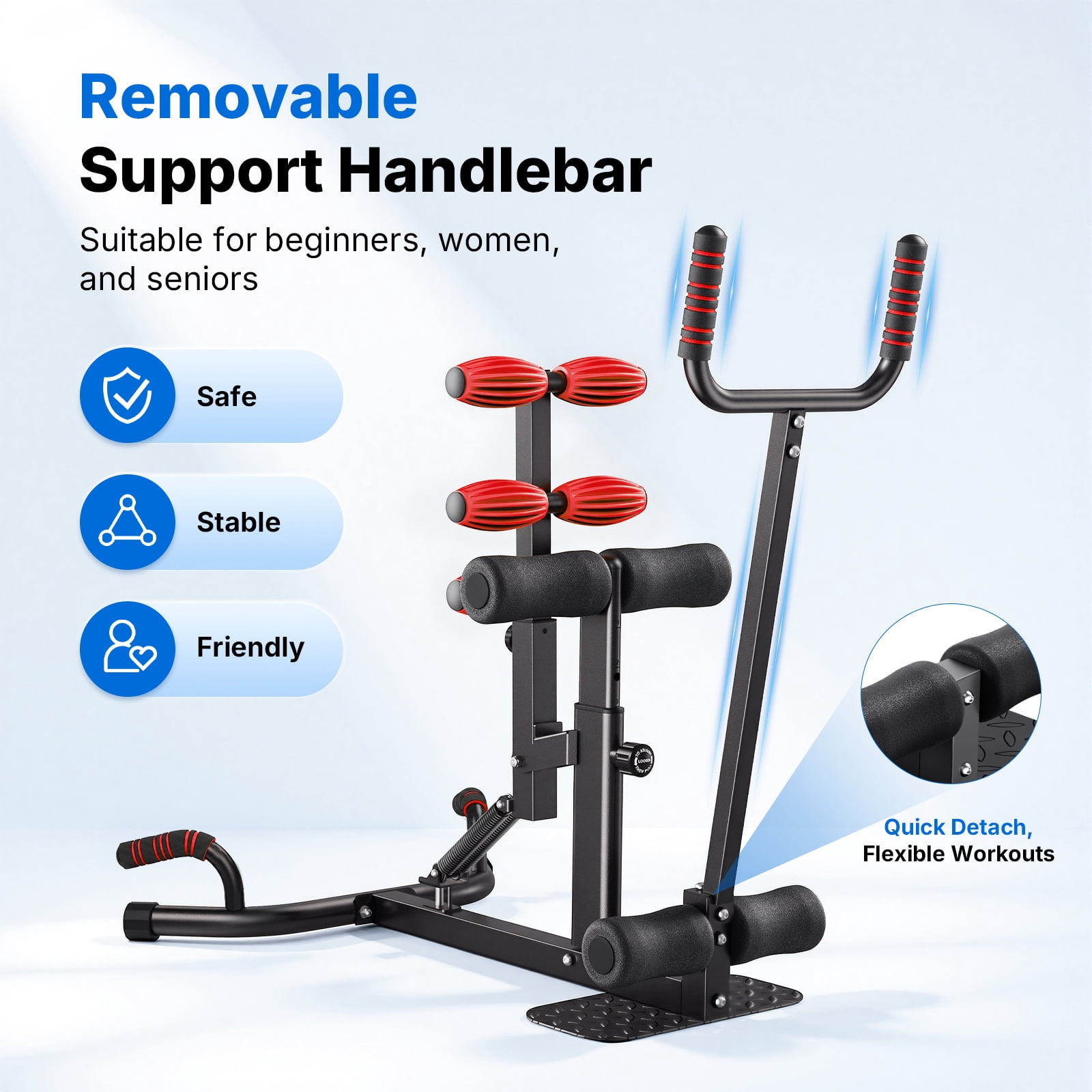 MERACH Deep Squat Machine with Handle for Glutes Workout, Adjustable Glutes Trainer for Home Gym, Hold up to 350lbs