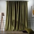 thumbnail image 2 of 3S Brother's Solid Luxury Matte Velvet Soft Curtains Set of 2 Panels Hanging Back Tap & Rod Pocket Home Décor Bedroom Kitchen Office Windows Room Darkering ( Lime-52"x95"), 2 of 6