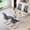 Table+4 Gray Chairs, variant on StnTalk 5-Piece Dining Table Set for 4, Modern Kitchen Table Set with Marble-Look MDF Tabletop and 4 Upholstered Chairs, Rectangular Dining Room Table with Metal Legs