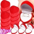 thumbnail image 2 of 1-10pcs Velvet Red Heart Shape Ring Boxes Jewelry Mini Case Earrings Display Holder Gift Couple Wedding Ring Container Wholesale 10pcs-clear, 2 of 6