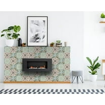 HomeRoots 390858 4 x 4 in. Vintage Sage Mosaic Peel & Stick Removable Tiles
