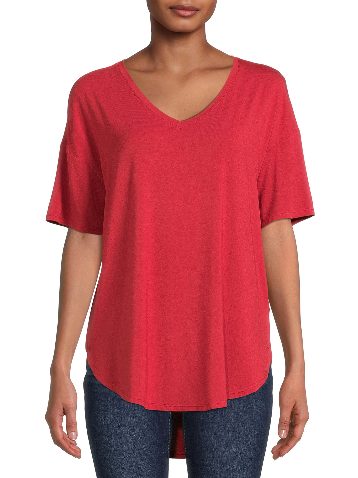 Tru Women's Short Sleeve V-Neck Tunic 