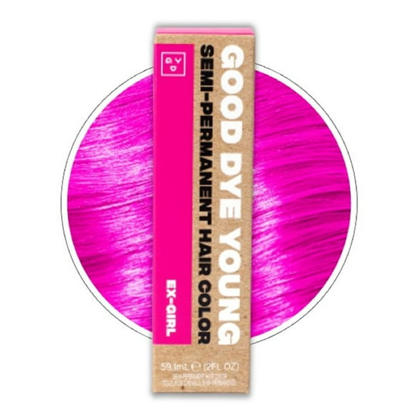 Good Dye Young Streaks and Strands Semi Permanent Hair Dye (Ex-Girl Pink) - UV Protective Temporary Hair Color Lasts 15-24+ Washes - Conditioning Pink Hair Dye - PPD free Hair Dye - Cruelty-Free & Veg
