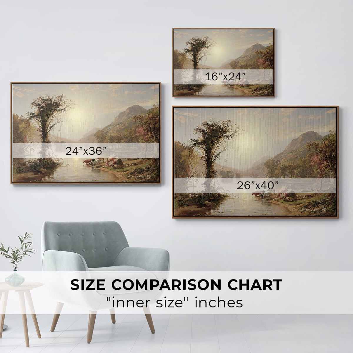 Vintage Landscape-XXII By Wexford Home Framed in Walnut Wood Gallery Wrapped Canvas 17 in. x 25 in.