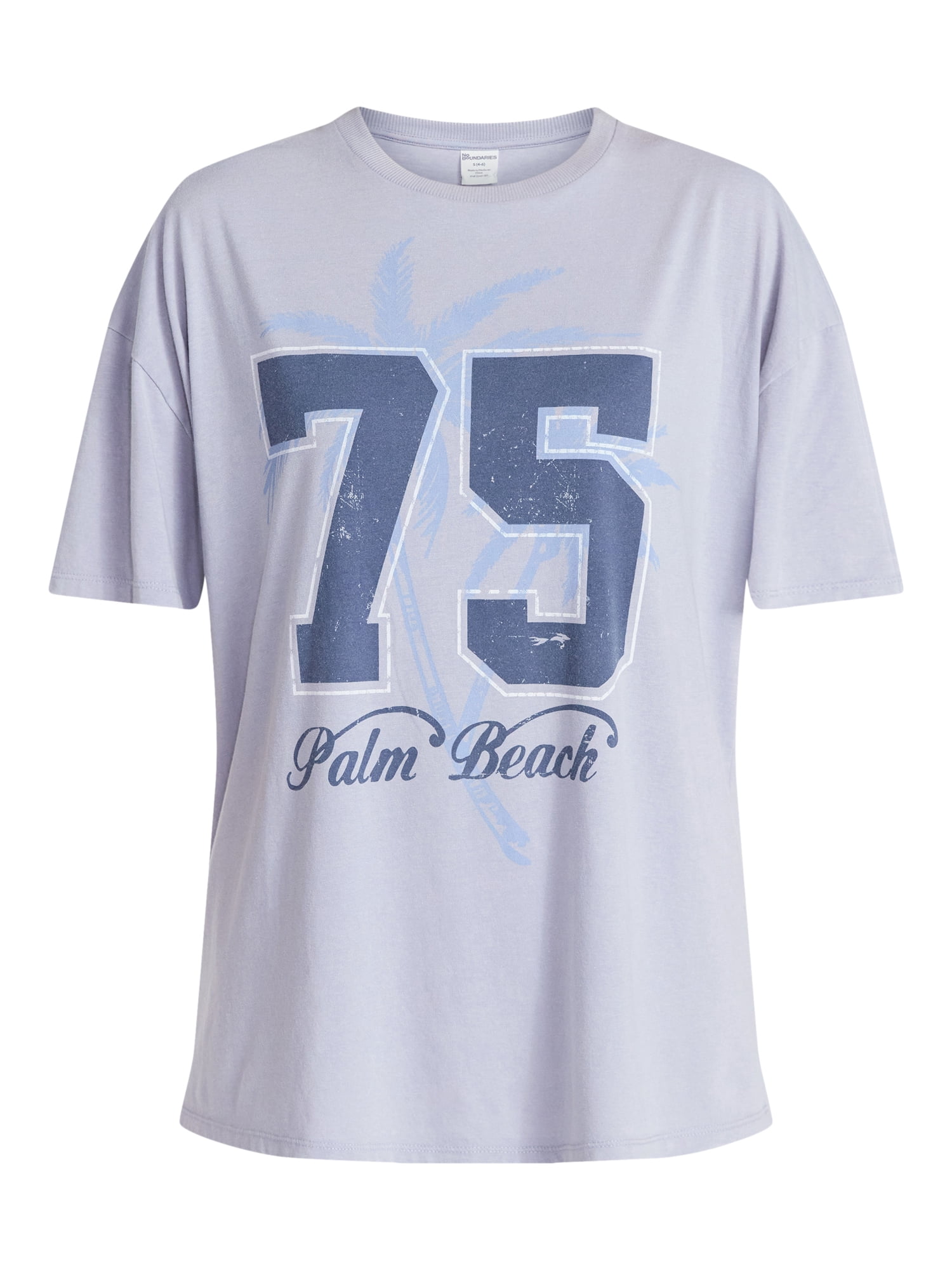 No Boundaries Washed Graphic Boyfriend Tee, Women's XXS-XXL