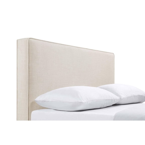 Maklaine 46.5" x 64.25" Rectangular Fabric Queen/Full Headboard Sand Beige