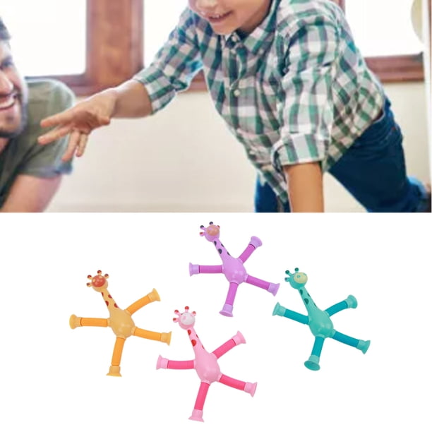 4 Uds Ventosa Telescópica Juguete Brillante Lindo Animal Educativo Alivio Del Estrés Tubos Sensoriales Juguete Para Niños Y Adultos