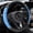 Blue, variant on Sparkly Rhinestone Car Steering Wheel Cover for Women, 15 Inch Soft Leather Steering Wheel Protector with Crystal Diamonds, Non-Slip Elastic Grip for Most Cars Blue