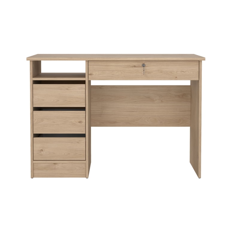 Tvilum, Home Office Writing Desk, Jackson Hickory, with 4 drawers