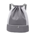 thumbnail image 2 of Milaget Sac à Dos à Cordon Sangle Réglable Sac de Sport Résistant à l'Eau Sac de Sport Gris, 2 of 9