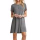 thumbnail image 2 of Vestido Mujer Verano Camiseta Larga Vestido De Manga Corta De Color Sólido, Gris, XL Methold AP001906-09, 2 of 4