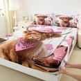 thumbnail image 3 of Homewish Kawaii Rustic Cow Twin Sheet Sets, Western Cowgirl Cowboy Twin Fitted Sheet, Farmhouse Cabin Flat Sheet, Super Cozy Room Decor, 3-Piece, 3 of 7