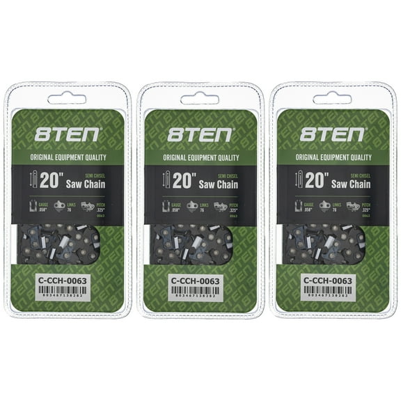 Semi Chisel Chainsaw Chain 20 inch .058 .325 76DL for Stihl 36880050076 3 Pack 810-CCC2285H