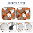 thumbnail image 6 of Daiia Various Pumpkins Leopard Orange White 2PCS Car Windshield Sun Shade, Foldable Sun Shield for Car Front Window, Auto Sun Blocker Visor Protector Universal for Truck SUV Pickup-Large, 6 of 7