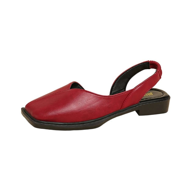 Zapatos de Tacón Bajo Tamaño Mayor Zapatos de Tacón Cerrado Estilo de Primavera Y Verano Sandalias de Moda Y Cómodas para Mujeres Cómodas
