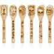 thumbnail image 1 of Juego de 6 utensilios de cocina de bambú, cucharas de cocina de madera grabadas, espátula de bambú para tallar, cuchara de cocina de madera., 1 of 7