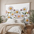 thumbnail image 3 of Botanical Flowers Tapestry for Bedroom Wall Hanging Tapestry, Watercolor Farmhouse Daisy Herbs Ceiling Backdrop Tapestries Poster Blanket Wall Decor for Teens Room Living Room Dorm 59" x 79", 3 of 8