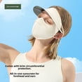 thumbnail image 1 of Mascarilla protectora solar para mujer, con cinta negra y protección UV, para el verano, transpirable, de seda helada, para todo el rostro, 1 of 4
