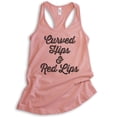 thumbnail image 1 of Curved Hips And Red Lips Tank Top, Ladies Racerback Tank Top, Sassy Lady Tank, Desert Pink, XX-Large, 1 of 3