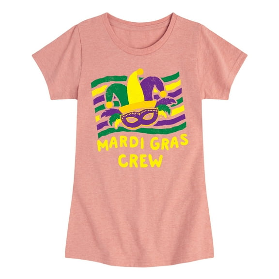 Instant Message - Mardi Gras Crew - Toddler & Youth Girls Short Sleeve Graphic T-Shirt