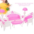 thumbnail image 3 of 6pcs/set Dollhouse Miniature Furniture Set Plastic Tea Table Sofa Couch Mini Furniture Set, 3 of 8