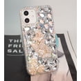 thumbnail image 3 of Luxury Bling Diamond Rhinestone Gemstone 3D Butterfly and Rose Flower Gemstone Soft TPU Back Cover Case for Women Girls with iPhone 12 /iPhone12 Pro 6.1", 3 of 10