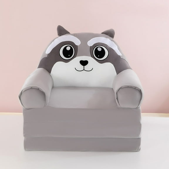 Kids Sofa Cover, Foldable Cartoon Children Chair with Armrests 2 in 1 Flip Open Couch for Infant Toddler Girls Boys (3 Layers,No fillers)