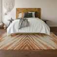 thumbnail image 4 of HomeRoots 669724 8 x 10 ft. Rust & Beige Abstract Transitional Washable Machine Made Rectangle Area Rug with UV Protection, 4 of 9