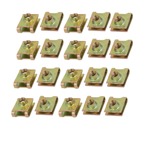 Uxcell Spring Steel Speed Fastener Extruded U Nut Brass Tone for M6 ...