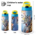 thumbnail image 2 of Tom And Jerry Kids Water Bottle with Silicone Straw And Spill-Proof Lid, 16.9oz Stainless Steel Double-Wall Vacuum Insulated Water Bottles for Boys Girls, 2 of 8