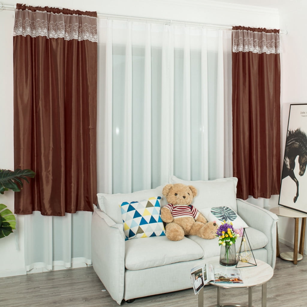 200x100cm Leaves Sheer Curtain Tulle Window Voile Drape Valance Panel Fabric 