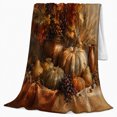 thumbnail image 2 of Rustic Autumn Still Life, Cozy Festive Scene, Warm Flannel Blanket for Cabin and Lodge with Detailed Artwork with Rich Color Accents, Art Lovers Thanksgiving Gift, Festive Home Decor, 2 of 9
