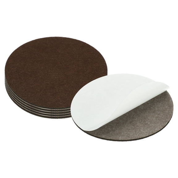 Uxcell 6 Inch Diameter Lamp Base Felt, 6Pack 3mm Thickness Round Soft Adhesive Felt, Coffee