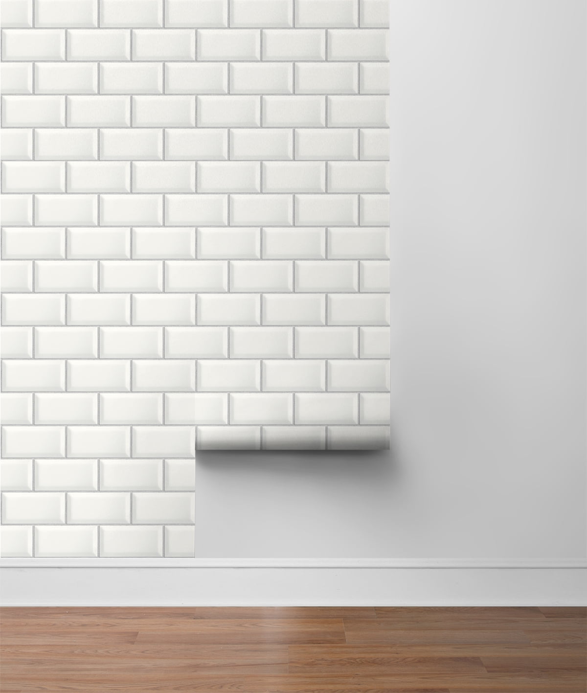 NextWall  Large Subway Tile Peel and Stick Wallpaper - 20.5 in. W x 18 ft. L